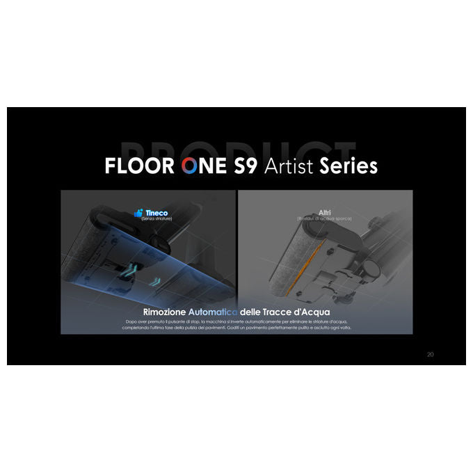 Tineco Aspirapolvere Lavapavimenti Floor One S9 Artist Premium 22kPa Autopulizia 85°C