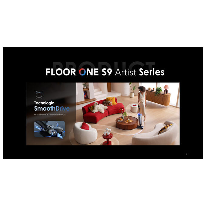 Tineco Aspirapolvere Lavapavimenti Floor One S9 Artist Premium 22kPa Autopulizia 85°C