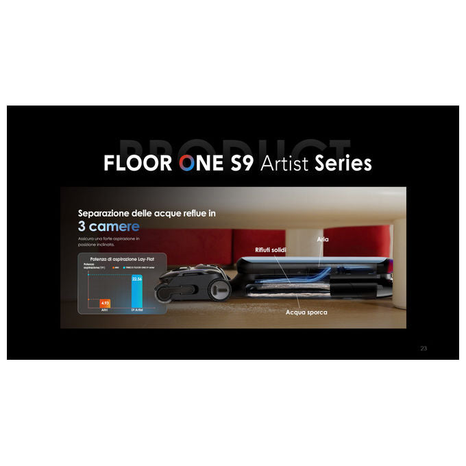Tineco Aspirapolvere Lavapavimenti Floor One S9 Artist Premium 22kPa Autopulizia 85°C