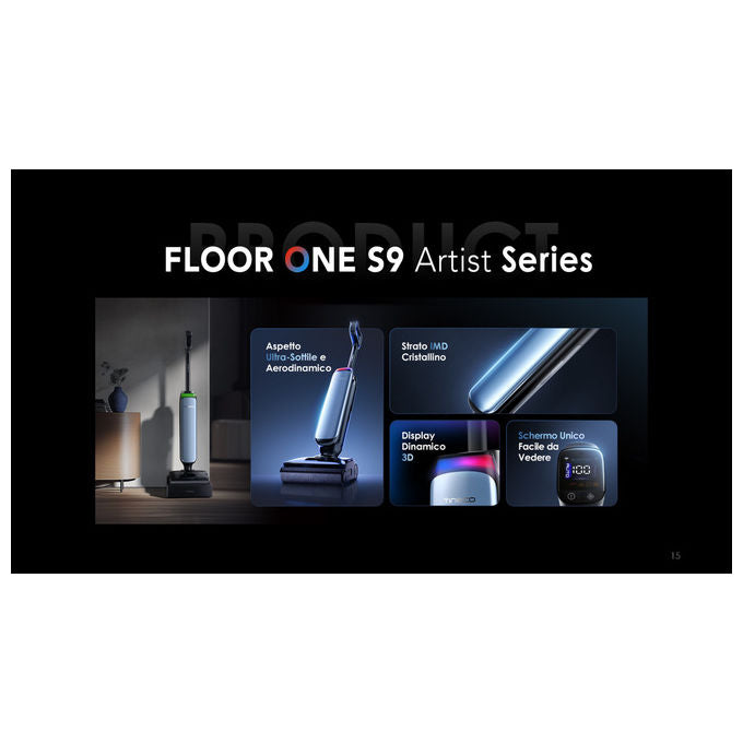 Tineco Aspirapolvere Lavapavimenti Floor One S9 Artist Premium 22kPa Autopulizia 85°C