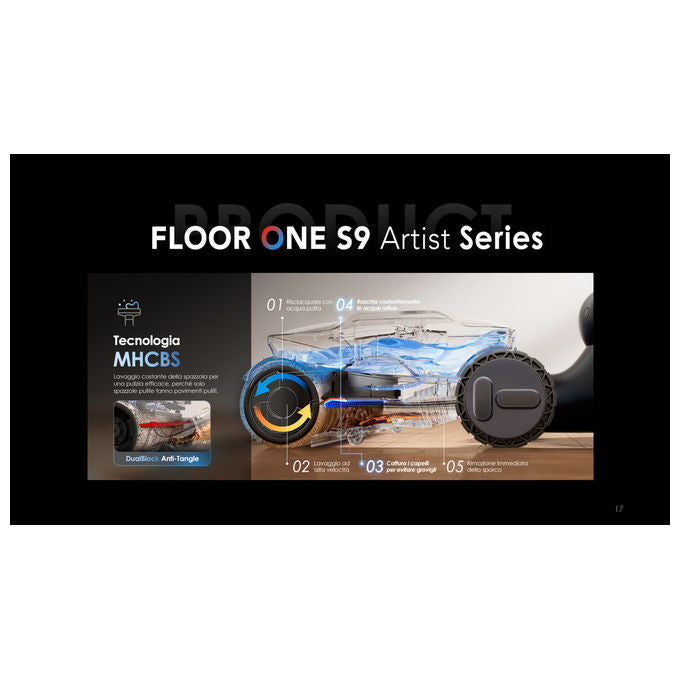 Tineco Aspirapolvere Lavapavimenti Floor One S9 Artist Premium 22kPa Autopulizia 85°C