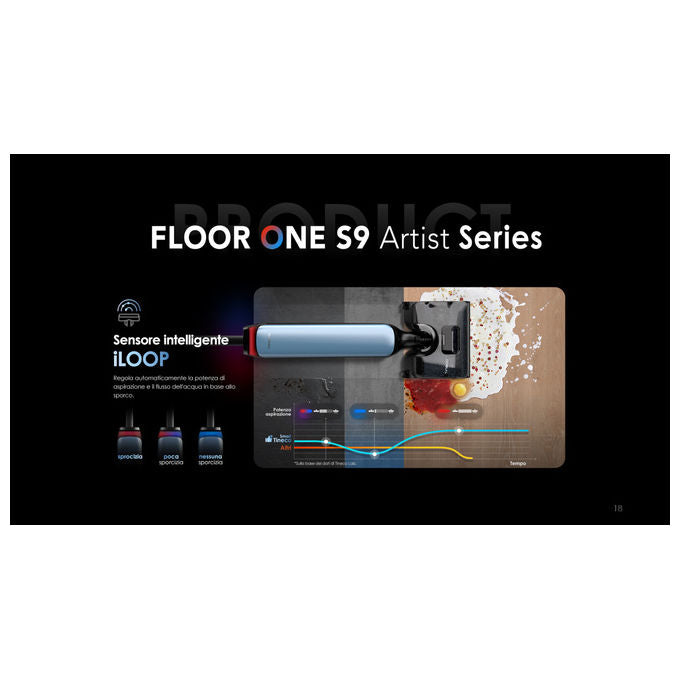Tineco Aspirapolvere Lavapavimenti Floor One S9 Artist Premium 22kPa Autopulizia 85°C