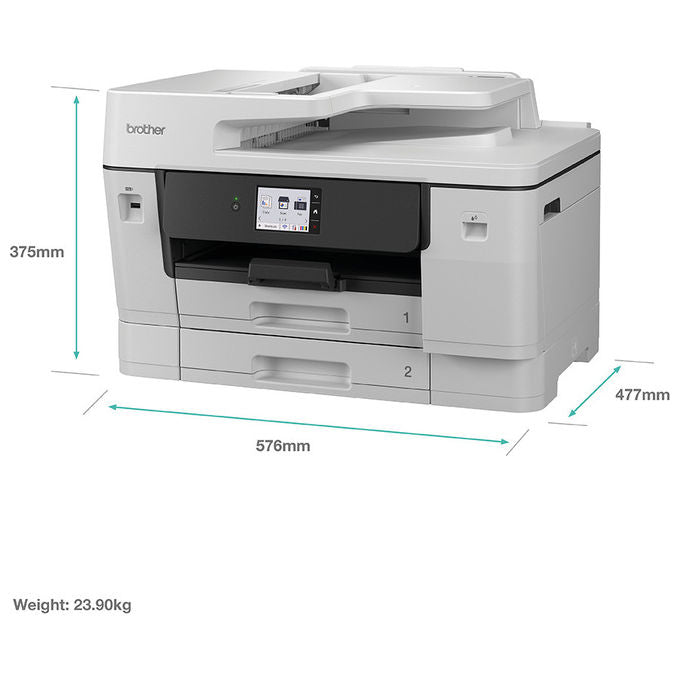 Brother MFC-J6960DW Stampante Multifunzione Inkjet A3 4in1 31 ppm Fronte Retro Automatico Doppio Vassoio 500 fogli Wi-Fi Ethernet colore Nero