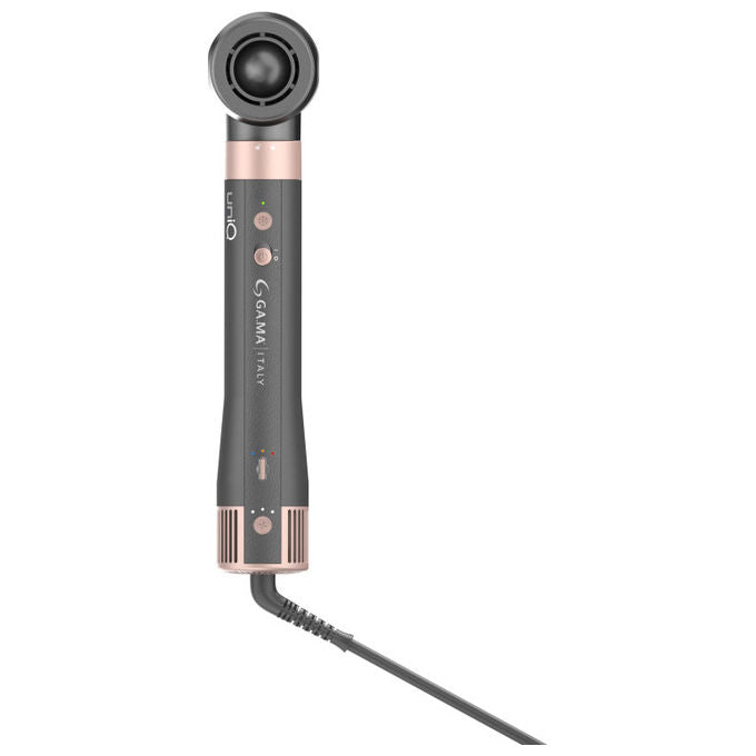 Ga.ma GH0113 UniQ Aura Asciugacapelli Multistyler 4 in 1 1500W Motore Brushless 100.000 rpm Tecnologia Coanda Tormalina Autopulizia colore Grigio Rosa