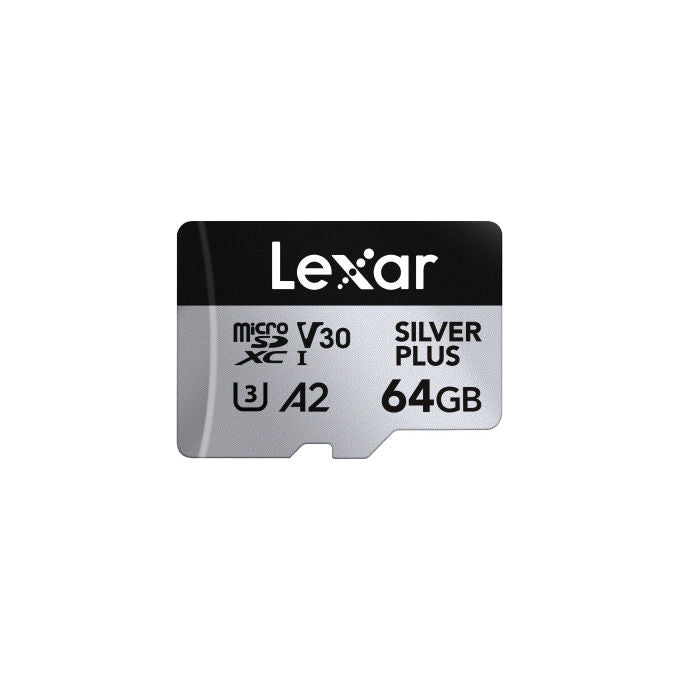 Lexar MicroSDXC 64GB Velocita' 205MB-s Classe 3 Silver Plus