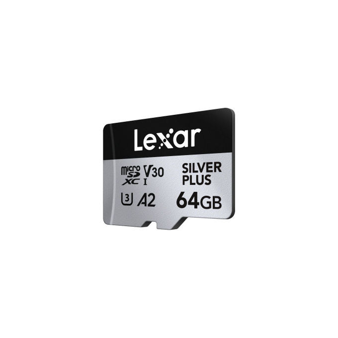 Lexar MicroSDXC 64GB Velocita' 205MB-s Classe 3 Silver Plus