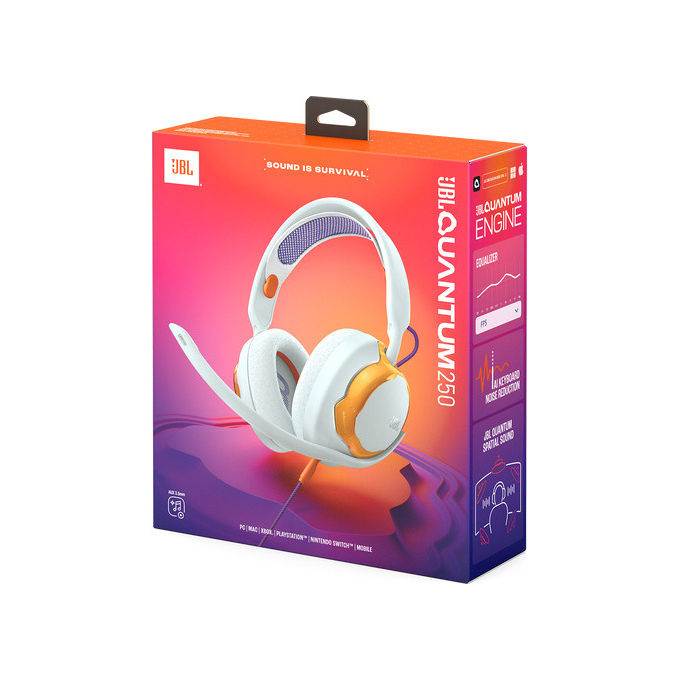 JBL Quantum 250 Cuffie Gaming Cablate Over-Ear Foglia di Te'