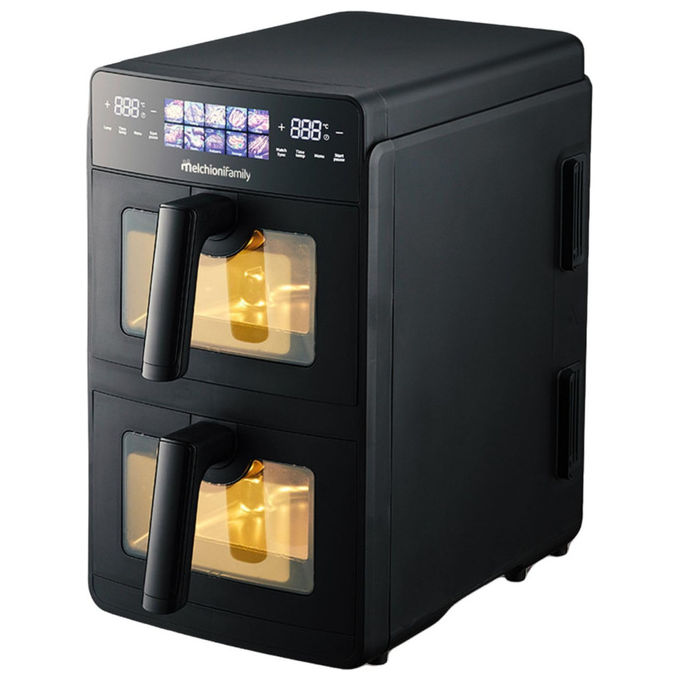Melchioni, Friggitrice ad Aria Doppio Cassetto, 10L, 2600W, Giulia, Nero