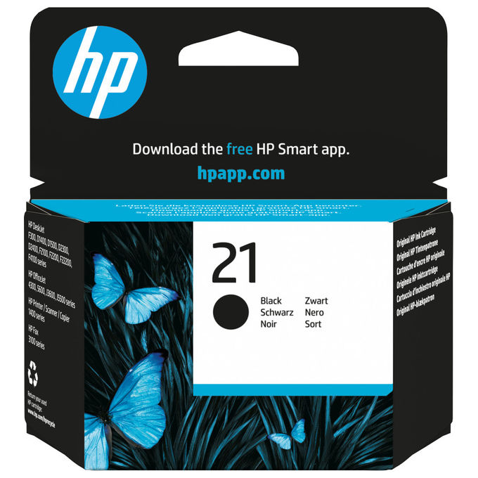 HP, Cartuccia Inchiostro Nero 21, Originale, 5ml