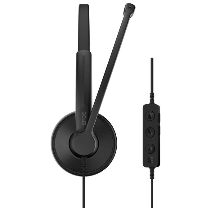 Epos, Cuffie da Ufficio Cablate, USB-C USB-A, con Microfono, Nero
