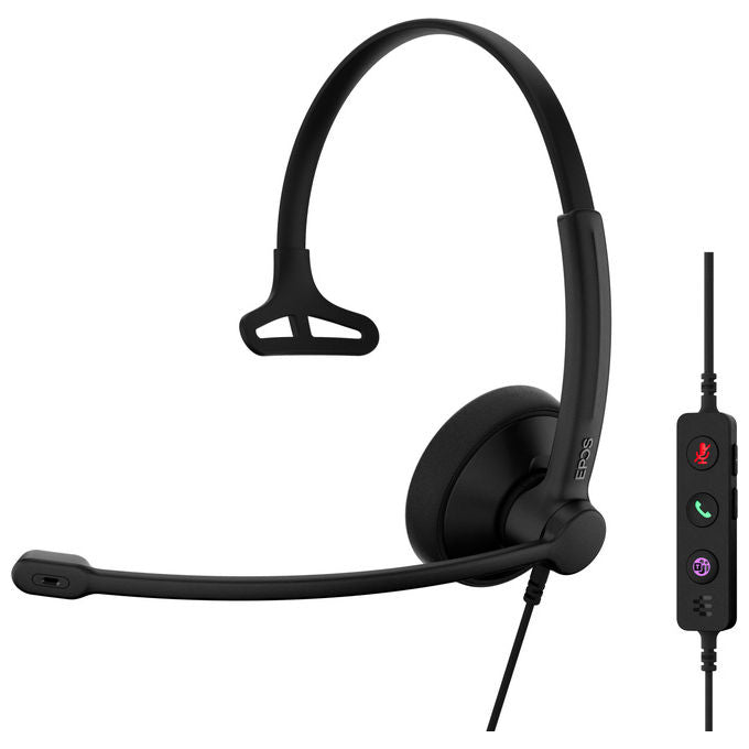 EPOS, Cuffie Monoaurale USB-C-A, Impact 100 MS, Nero, Archetto