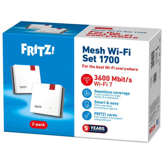 Fritz! Mesh Set 1700, Kit Mesh Wi-Fi, Bianco
