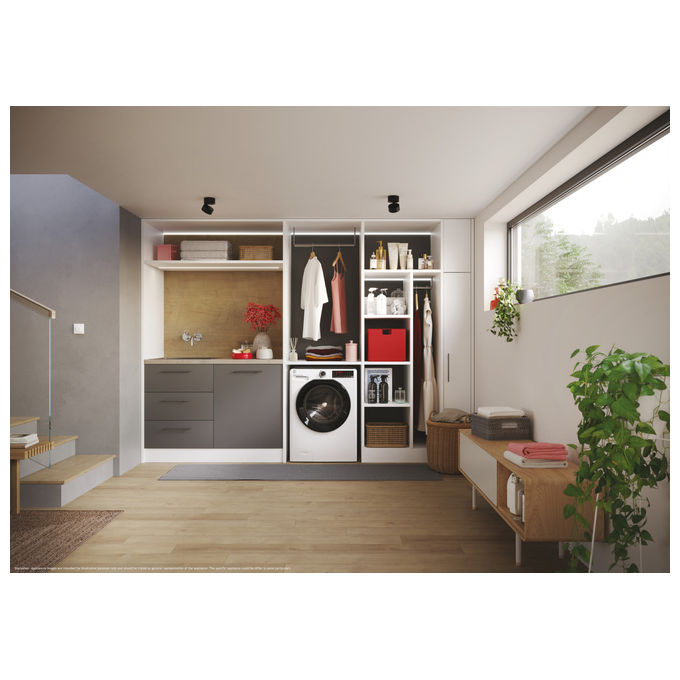 Hoover H3DPS 4646TAB6-S H-WashandDry 350 Lavasciuga Slim 6-4 Kg 1400 rpm Classe A Inverter Vapore Wi-Fi (85x60x45 cm) colore Bianco