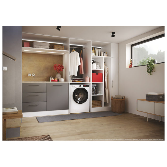 Hoover H3DPS 4646TAB6-S H-WashandDry 350 Lavasciuga Slim 6-4 Kg 1400 rpm Classe A Inverter Vapore Wi-Fi (85x60x45 cm) colore Bianco
