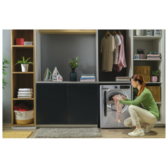 Hoover H3DPS 4646TAB6-S H-WashandDry 350 Lavasciuga Slim 6-4 Kg 1400 rpm Classe A Inverter Vapore Wi-Fi (85x60x45 cm) colore Bianco