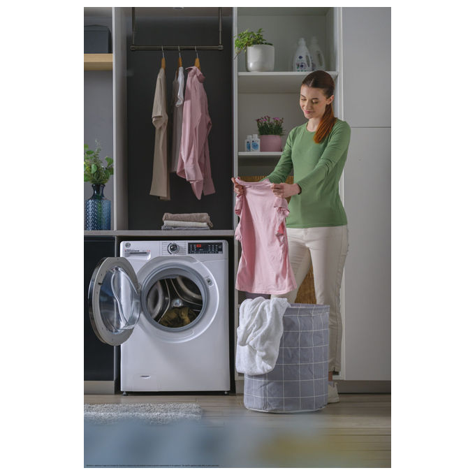 Hoover H3DPS 4646TAB6-S H-WashandDry 350 Lavasciuga Slim 6-4 Kg 1400 rpm Classe A Inverter Vapore Wi-Fi (85x60x45 cm) colore Bianco