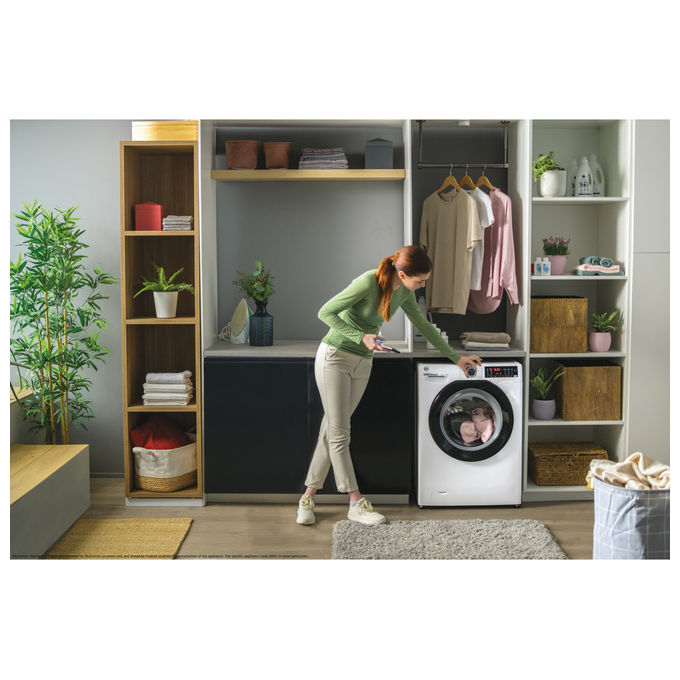 Hoover H3DPS 4646TAB6-S H-WashandDry 350 Lavasciuga Slim 6-4 Kg 1400 rpm Classe A Inverter Vapore Wi-Fi (85x60x45 cm) colore Bianco