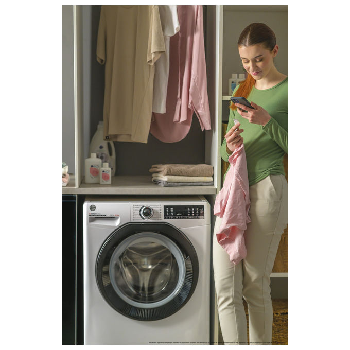 Hoover H3DPS 4646TAB6-S H-WashandDry 350 Lavasciuga Slim 6-4 Kg 1400 rpm Classe A Inverter Vapore Wi-Fi (85x60x45 cm) colore Bianco