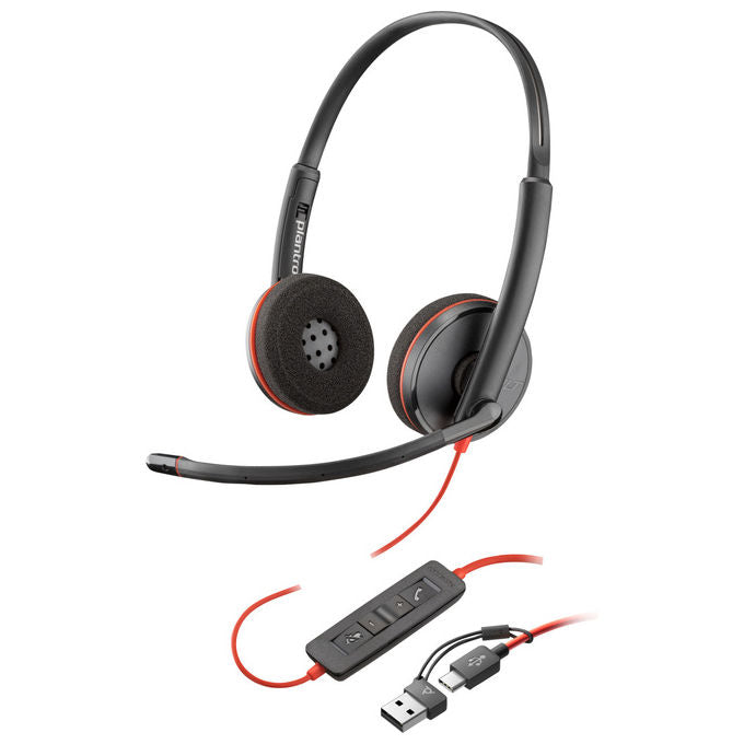 Poly Cuffie Stereo Blackwire 3220 USB-C Nero