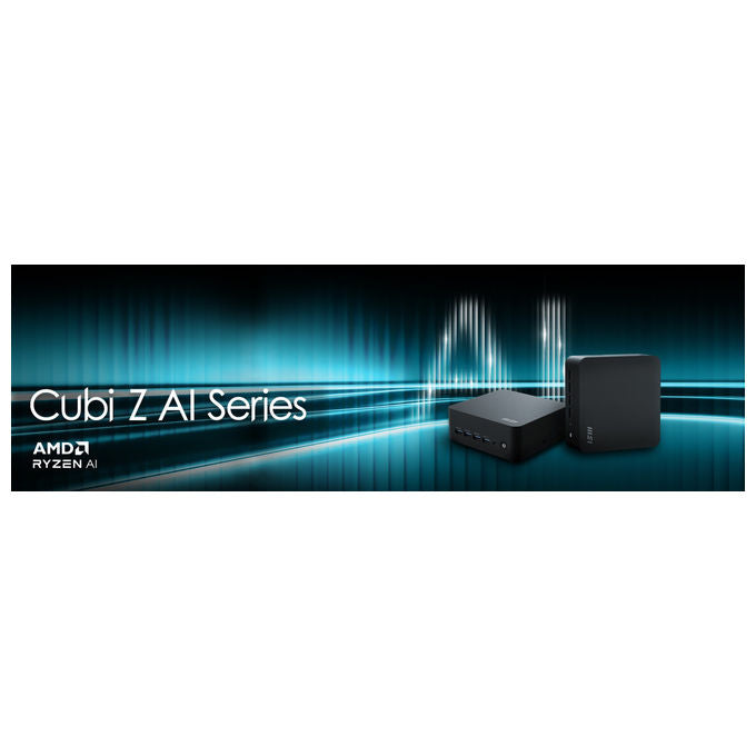 MSI CUBI Z AI 8M-006BEU Mini PC Barebone AMD Ryzen 7 8845HS Wi-Fi 6E RAM DDR5 64 GB colore Nero