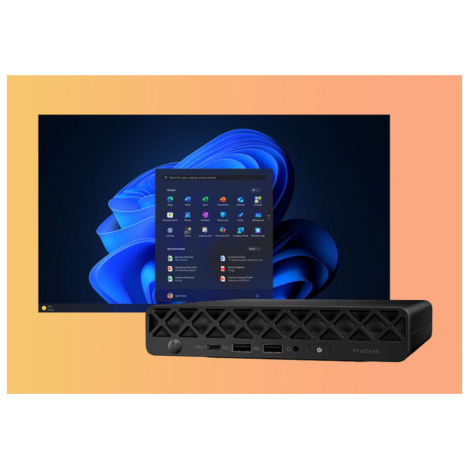 HP CK2F8ET ProDesk 4 G1i Mini PC Intel Core Ultra 5 235T 16GB DDR5 512GB SSD NVMe Wi-Fi 6E Windows 11 Pro colore Nero