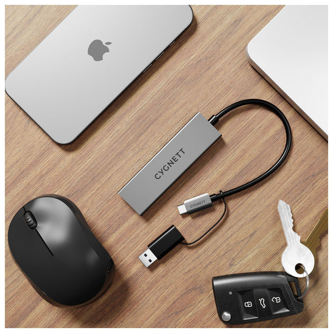 Cygnett Unite Hub USB-C a USB-C 4 in 1 Alluminio