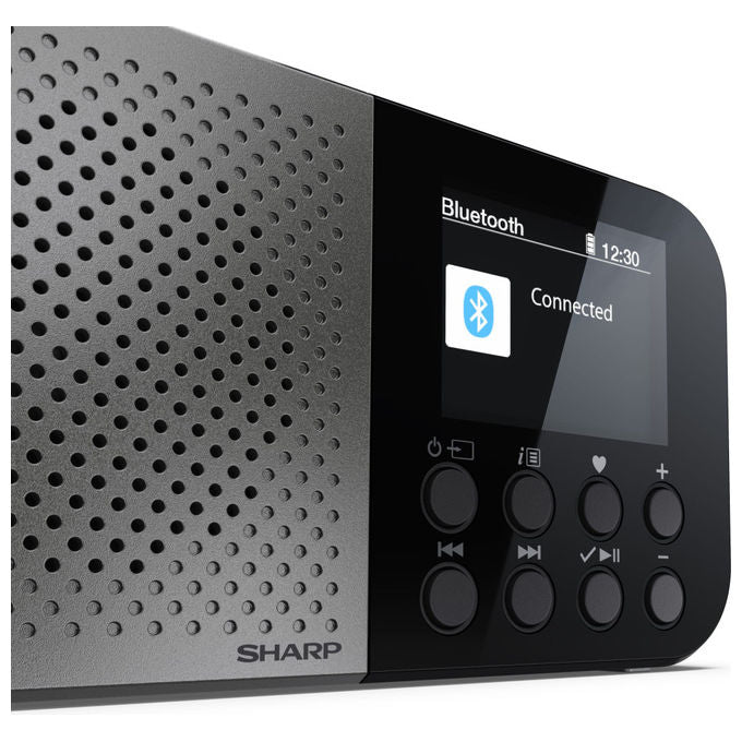 Sharp, Radio Digitale Portatile DAB FM, Grigio
