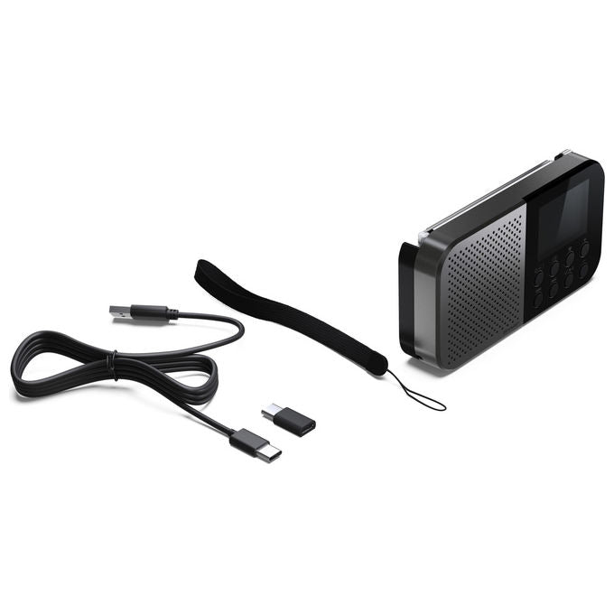 Sharp, Radio Digitale Portatile DAB FM, Grigio