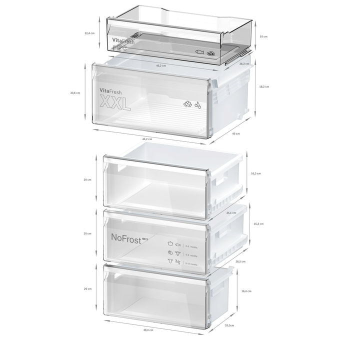 Bosch KGN39VXCT Frigorifero Combinato Libera Installazione Acciaio nero antimpronta colore Acciaio nero antimpronta