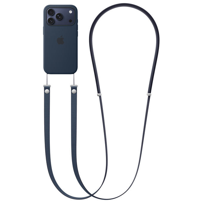 Apple, Tracolla per iPhone, Tessuto Riciclato, Magneti, Blu