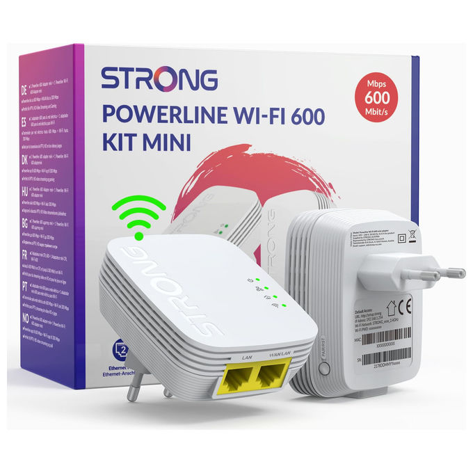 Strong, Powerline 600 Duo Mini Kit, 600 Mbit-s, 2 Adattatori