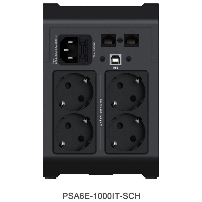 Vertiv PSA6E-1000IT-SCH, Gruppo Continuita' UPS, 1 kVA, 525 W, Line Interactive, Nero