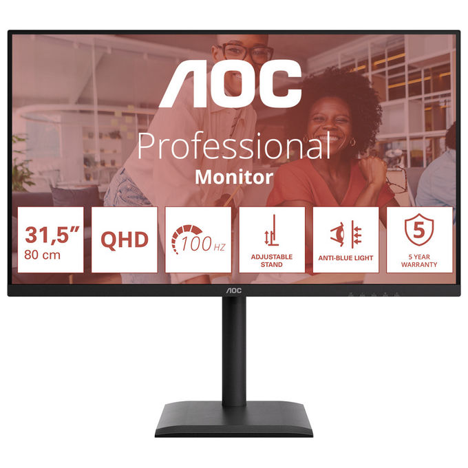 Aoc, Monitor Pc 31.5'' QHD, 2560 x 1440, Led Nero