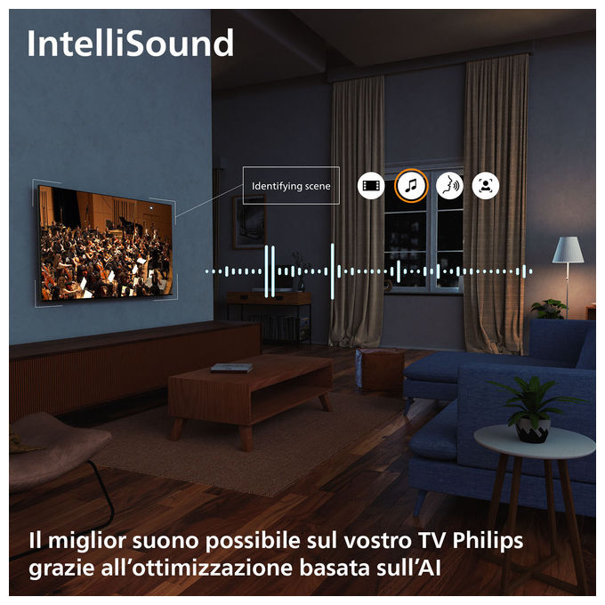 Philips 50PUS7000-12 Serie 7000 Smart TV LED 50'' 4K Ultra HD Titan OS Dolby Atmos HDR10 Wi-Fi colore Nero