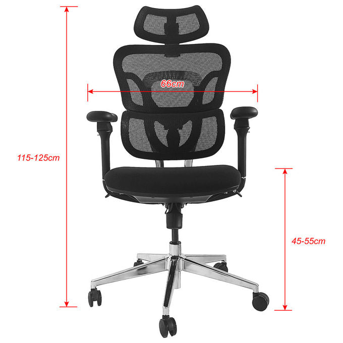 Equip Sedia Ufficio Ergonomica Schienale a Rete Seduta Imbottita Nera