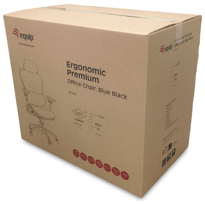 Equip Sedia Ufficio Ergonomica Schienale a Rete Seduta Imbottita Nera