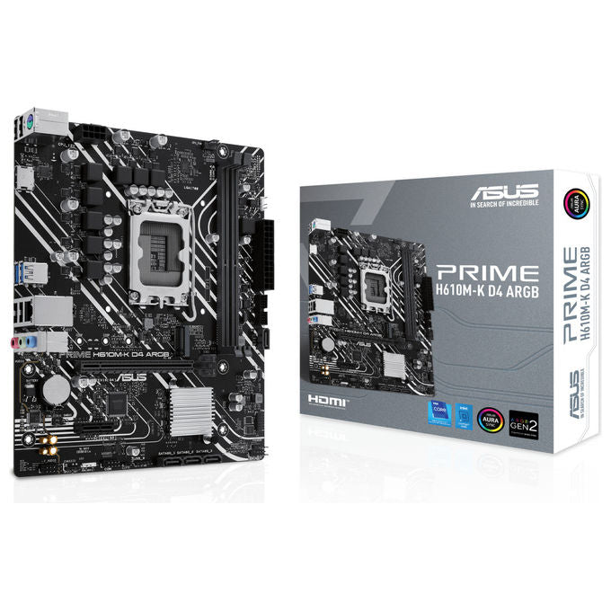 Asus Prime H610M-K D4 ARGB, Scheda Madre, Intel H610, LGA 1700, micro ATX