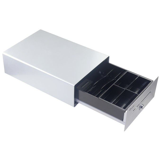 Equip Cassetto Contanti Manuale Automatico 4 Scomparti Banconote Argento
