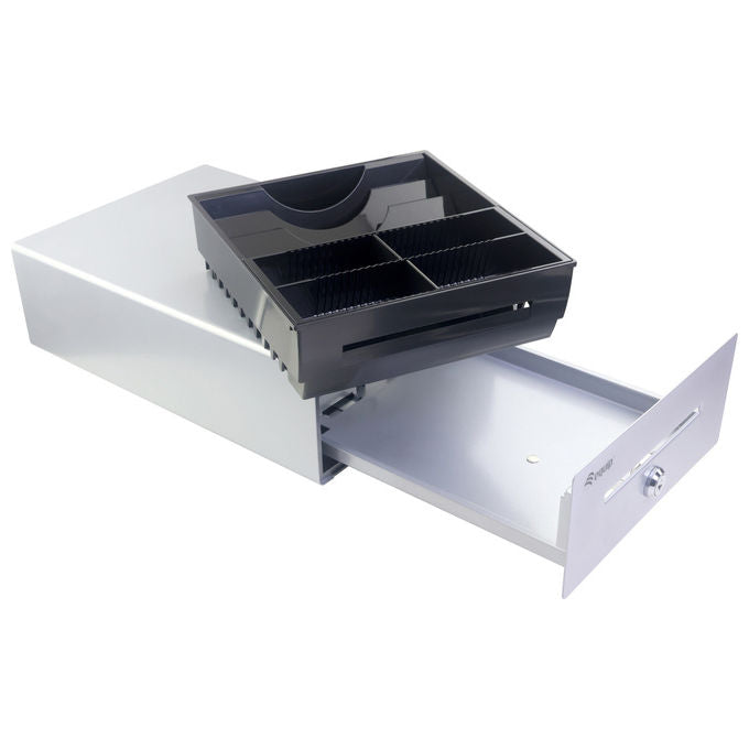 Equip Cassetto Contanti Manuale Automatico 4 Scomparti Banconote Argento