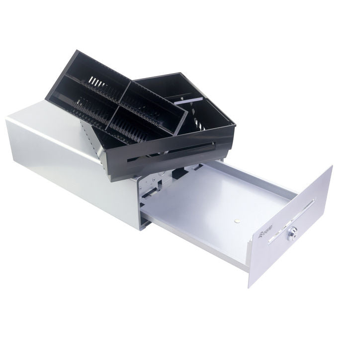 Equip Cassetto Contanti Manuale Automatico 4 Scomparti Banconote Argento