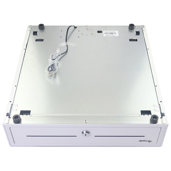 Equip Cassetto Registratore di Cassa Manuale Automatico 4 Scomparti Banconote 8 Slot Monete Bianco