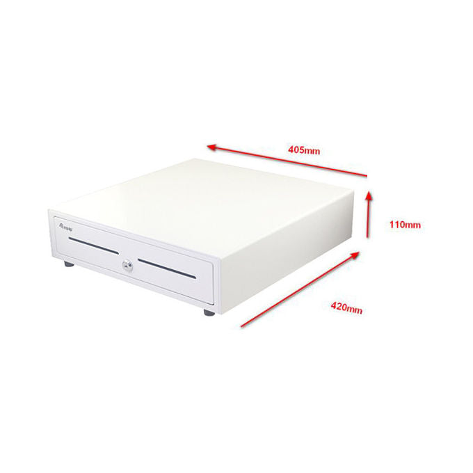 Equip Cassetto Registratore di Cassa Manuale Automatico 4 Scomparti Banconote 8 Slot Monete Bianco