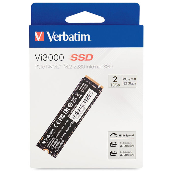 Verbatim, SSD 2 TB, M.2 PCI Express 3.0 NVMe, Vi3000