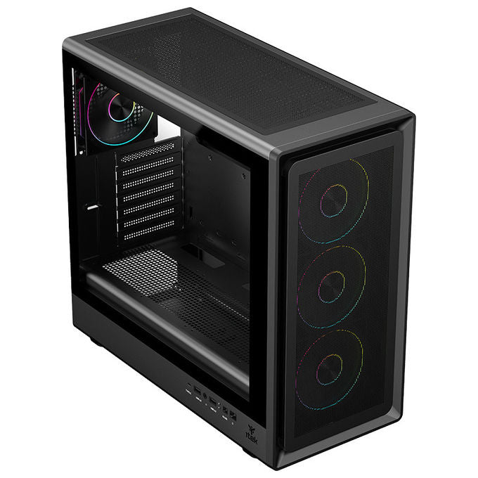 Itek ITGCAMC36B MESHCORE 36B Case PC Tower ATX 4 Ventole ARGB Vetro Temperato USB 3.0 Type-C colore Nero