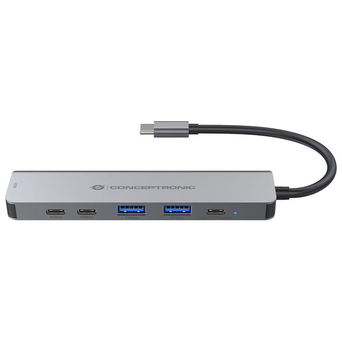 Conceptronic Docking Station USB 3.2 Gen 1 Type-C 6-in-1 Argento