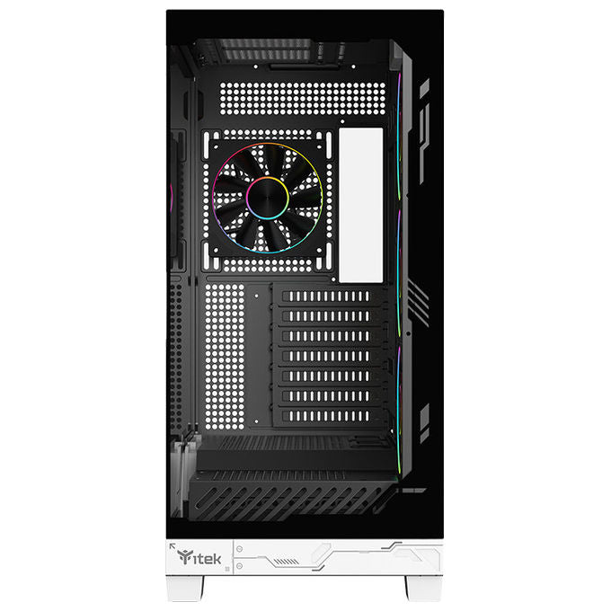 Itek Case PC Gaming Tower ATX Nebralux 01 Bianco-Nero Vetro Temperato ARGB