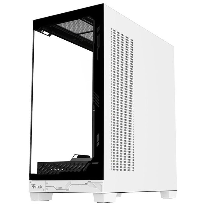 Itek Case PC Gaming Tower ATX Nebralux 01 Bianco-Nero Vetro Temperato ARGB