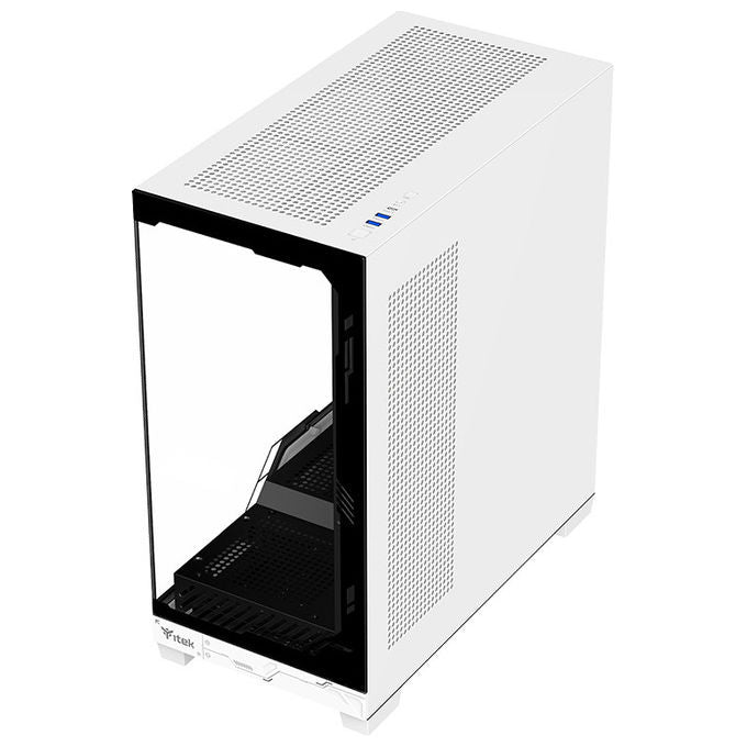 Itek Case PC Gaming Tower ATX Nebralux 01 Bianco-Nero Vetro Temperato ARGB