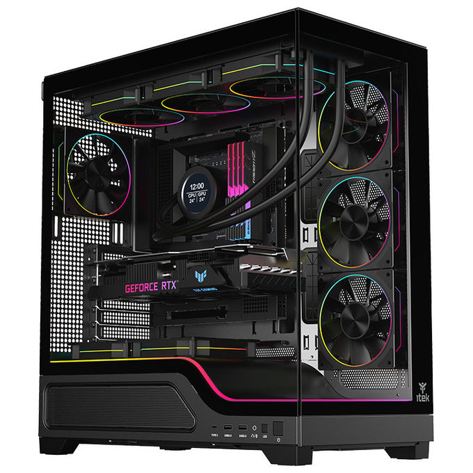 Itek Showbui Wave 82B, Case Tower, Nero, Gaming, ATX