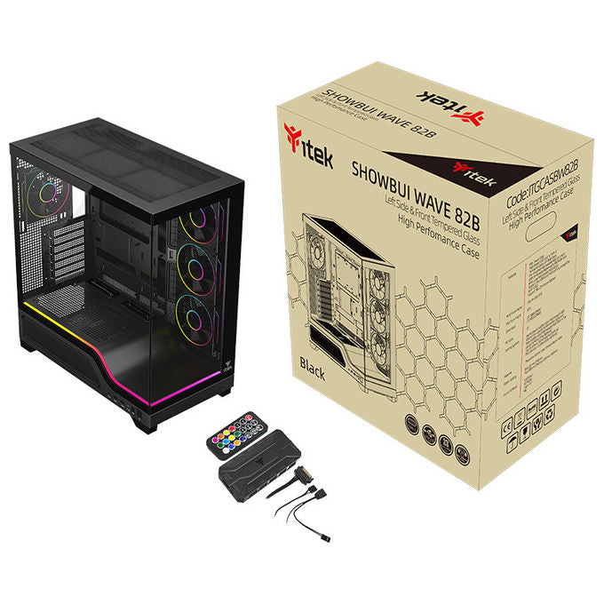 Itek Showbui Wave 82B, Case Tower, Nero, Gaming, ATX